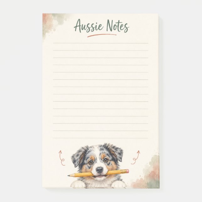 Süße Australian Shepherd Aussie Notizen (Vorderseite)