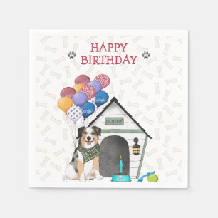 Süße Australian Shepherd-Geburtstagsfeier Serviette