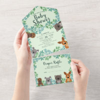 Süße australische Tiere - Einladung zur Babyparty