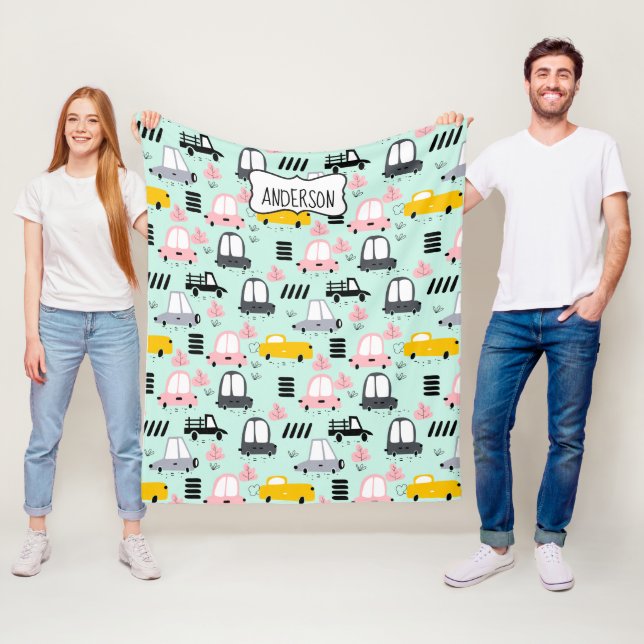 Süße Autos  Fleece-Decke, Mittel Fleecedecke (Beispiel)