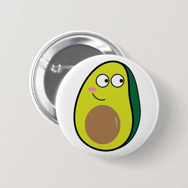 Süße Avocado-Anstecknadel | Lustiger Kawaii-Frucht Button (Vorne & Hinten)