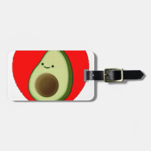 Süße Avocado in rotem Herzen Gepäckanhänger