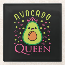 Süße Avocado-Königin mit Herz Keto-Mädchen beim Ko Glasuntersetzer