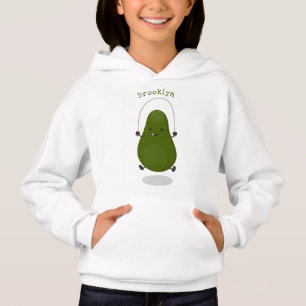 Süße Avocado-Springseil-Cartoon-Illustration Hoodie