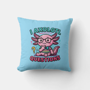 Süße Axolotl-Fragen aztekischer Nerd mit Brille Kissen