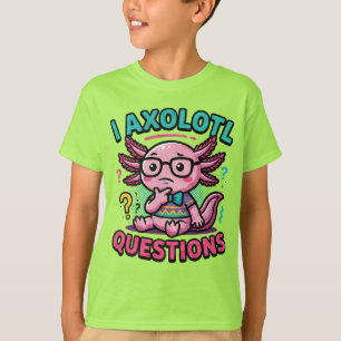 Süße Axolotl-Fragen aztekischer Nerd mit Brille T-Shirt