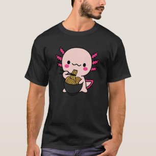 Süße Axolotl fressen Nudel T-Shirt
