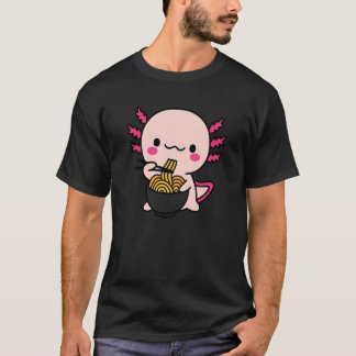 Süße Axolotl fressen Nudel T-Shirt