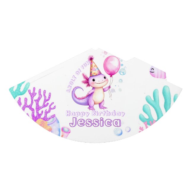 Süße Axolotl-Geburtstagsfeier-Mütze Partyhütchen (Vorderseite)