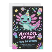 Süße Axolotl-Geburtstagsparty-Einladung