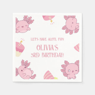 Süße Axolotl Kinder Rosa Alotl Lustiger Geburtstag Serviette