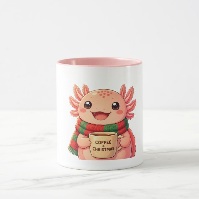Süße Axolotl-Weihnachts-Kaffeetasse Tasse (Zentrum)
