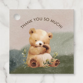 Süsse Baby Bear Watercolor Babydusche Geschenkanhänger