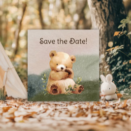 Süsse Baby Bear Watercolor Babydusche Save The Date