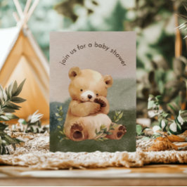 Süsse Baby Bear Watercolor Kinderdusche Einladung