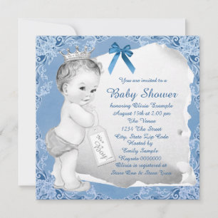 Süße Baby Blue Babyparty Einladung