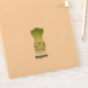 Süße Baby-Bok-Choy-Cartoon-Illustration Aufkleber