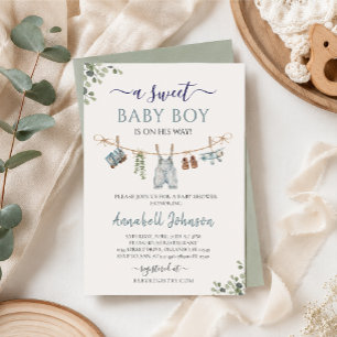 Süße Baby Boy Babyparty Einladung