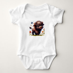 Süße Baby-Büffel-Kunst Baby Strampler