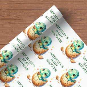 Süße Baby Dino Duschverpackungspapier Schlüpft Soo Geschenkpapier