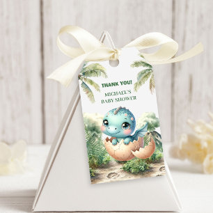 Süße Baby-Dino-Schlüpft-bald-Duschgeschenk-Anhänge Geschenkanhänger