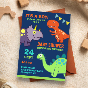 Süße Baby-Dinosaurier-Baby-Shower-Einladung Einladung