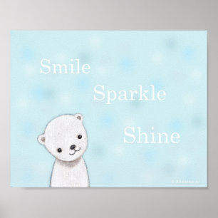 Süße Baby-Eisbär-Kinderzimmer-Kunstposter Pastell Poster