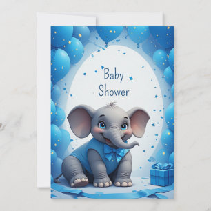 Süße Baby-Elefanten-Geburtstagskarte 🐘 Einladung