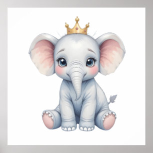 Süße Baby-Elefanten-Wandkunst – Kinderzimmerposter Poster