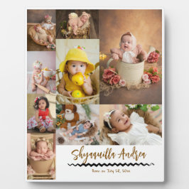 Süße Baby-Foto-Plakette - 9 Fotos & Text personali Fotoplatte