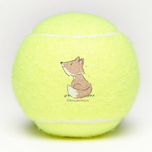 Süße Baby-Fuchs Cartoon-Illustration Tennisbälle