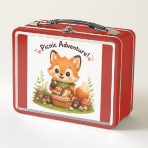 Süße Baby-Fuchs-Picknick-Abenteuer-Kinder-Lunchbox Metall Brotdose