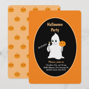 Süße Baby-Geist & Kürbis Halloween-Einladung Einladung