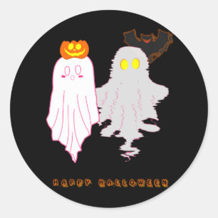 Süße Baby-Geister Halloween-Aufkleber Runder Aufkleber