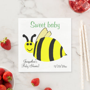 Süße Baby Gelbe Hummel Baby Shower Serviette