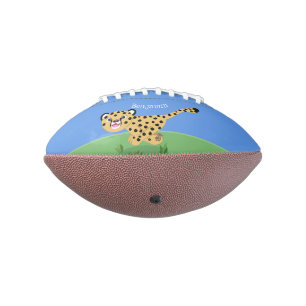 Süße Baby-Gepard-Lauf-Cartoon-Illustration Football