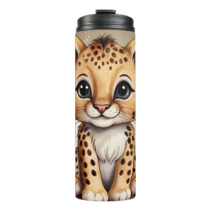 Süße Baby Gepard Wasserfarben-Illustration Thermosbecher