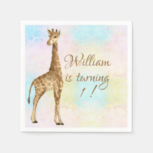 Süße Baby-Giraffe-Baby-Shower Serviette