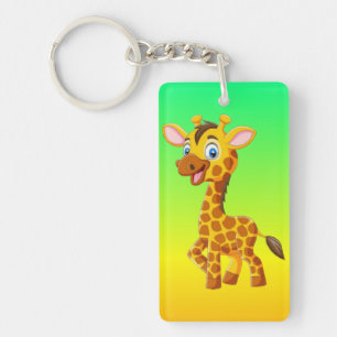 Süße Baby-Giraffe lächelt Cartoon-35280 Schlüsselanhänger
