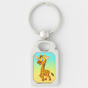 Süße Baby-Giraffe lächelt Cartoon-35280 Schlüsselanhänger