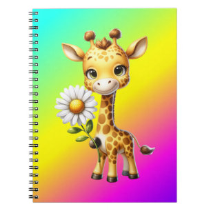 Süße Baby-Giraffe mit Gänseblümchen-88681 Notizblock