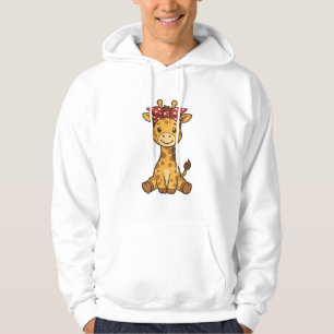 Süße Baby-Giraffe mit Schleife Vintage-Vektordesig Hoodie