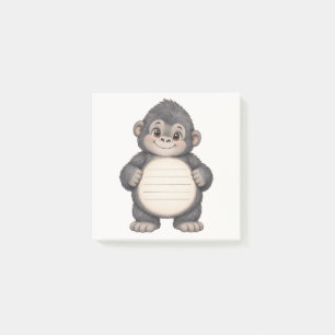 Süße Baby-Gorilla-Wasserfarbe-Notizzettel mit Lini Post-it Klebezettel