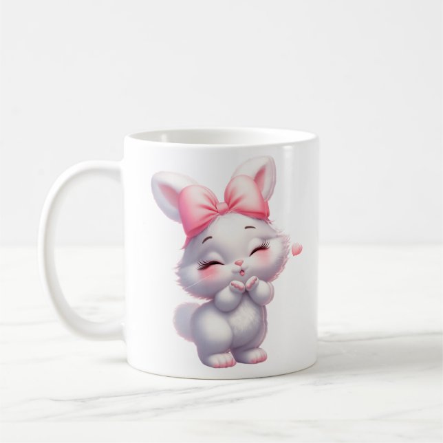 Süße Baby-Hasen-Illustration Kaffeetasse (Links)