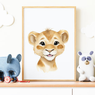 Süße Baby-Löwen-Safari-Kinderzimmer-Wandkunst  Poster