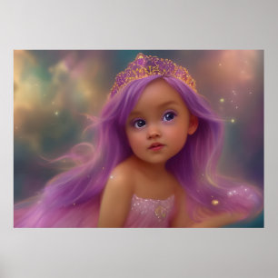 Süße Baby-Mädchen Schmetterlingsflügel lila rosa Poster