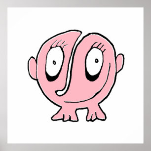 Süße Baby-Monster-Cartoon-Zeichnung Diese liebensw Poster