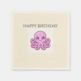 Süße Baby-Oktopus-Geburtstagsservietten Serviette