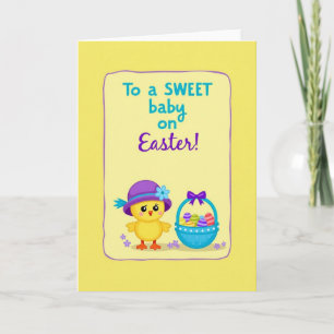 Süße Baby-Osterkarte mit falscher Goldfolie Karte