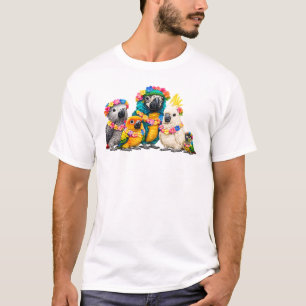 Süße Baby-Papageien mit Leis T-Shirt